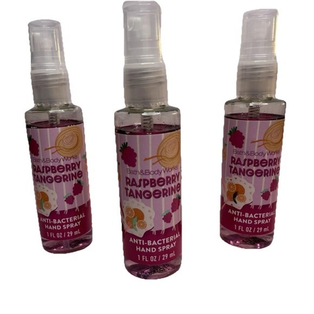 3-Pack NEW Raspberry Tangerine Hand Spray Sanitizer 1 oz Bath & Body Works
